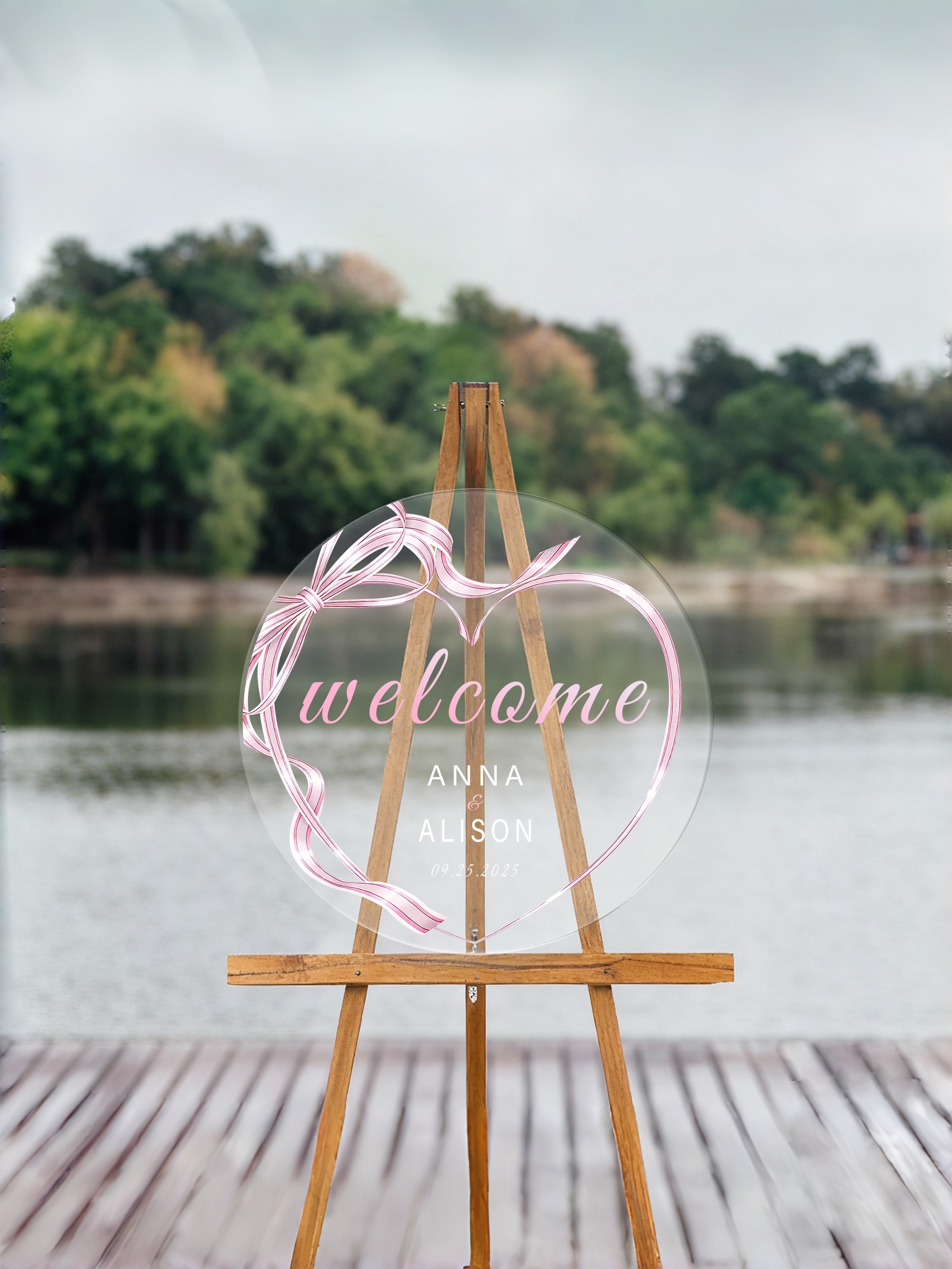 Custom Round Acrylic Wedding Welcome Sign